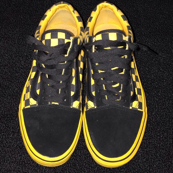 vans shoes yellow and black